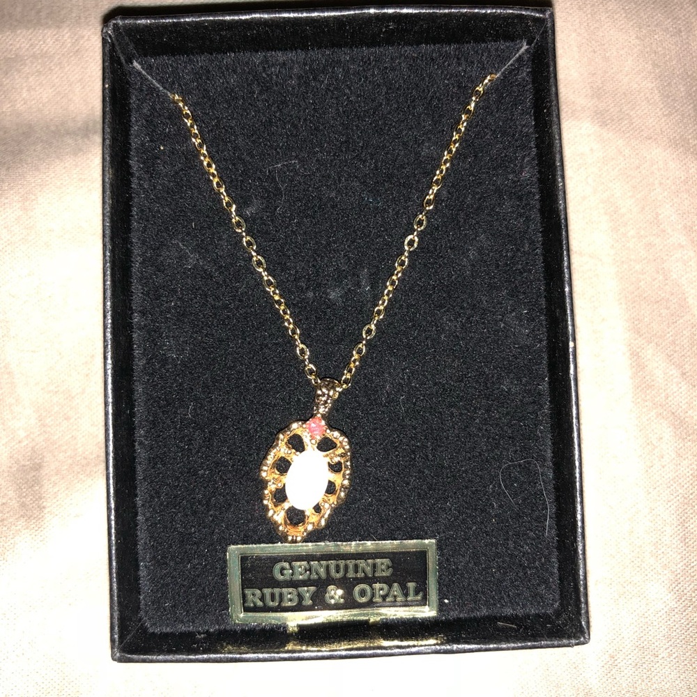 Genuine Ruby and Opal Woman’s Pendent